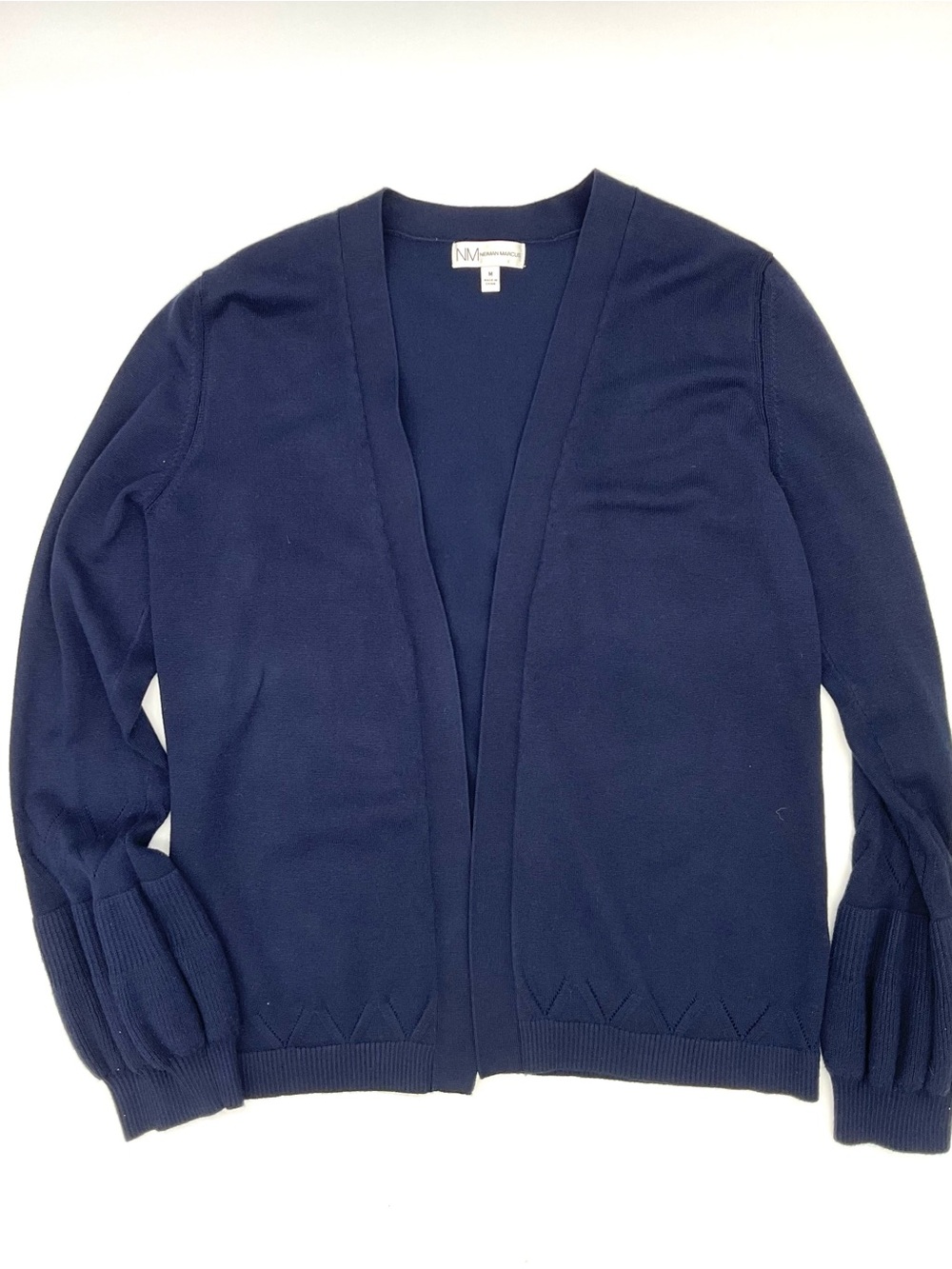 Neiman Marcus Navy Open Front Cardigan, Medium